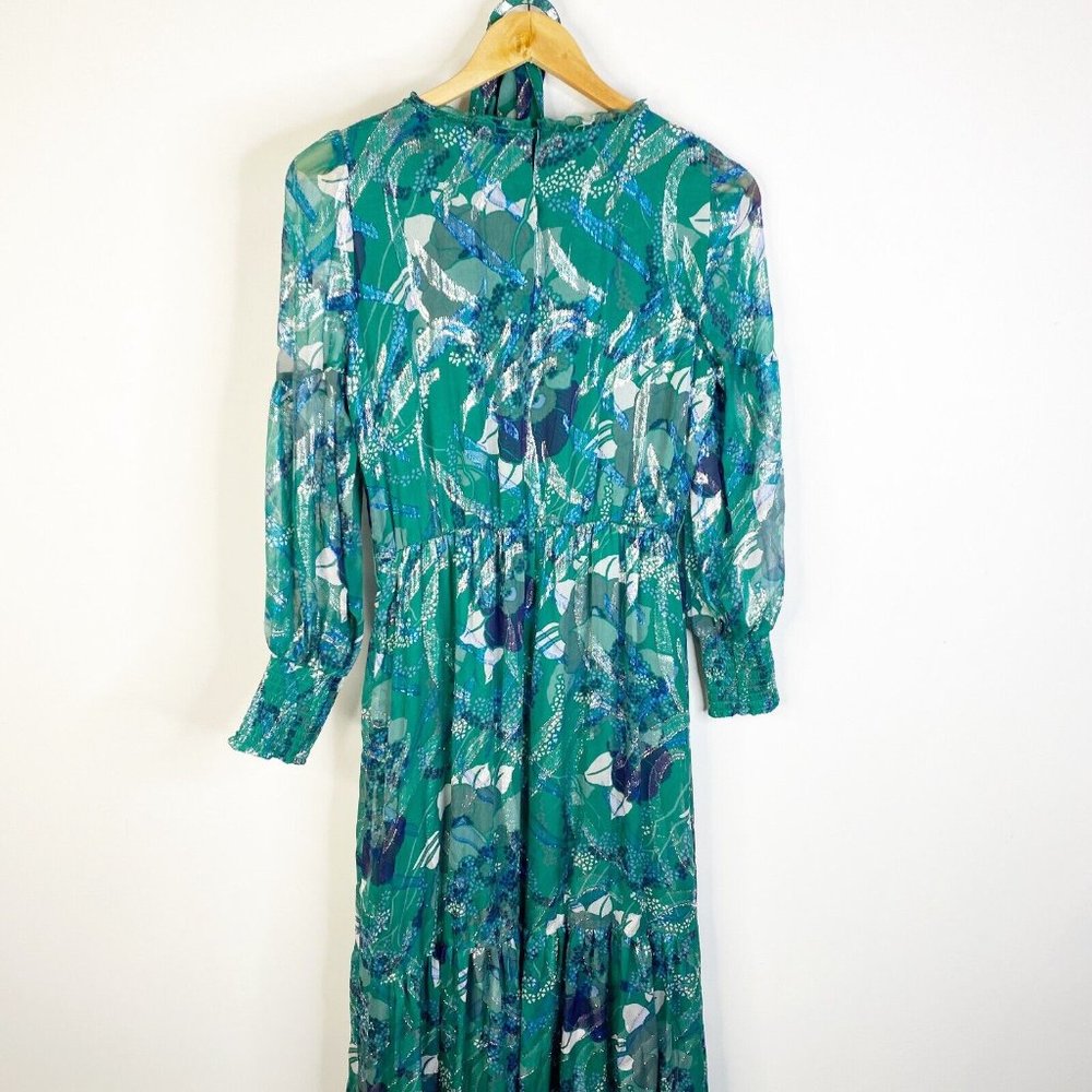 Ba&Sh vert Green Floral Joie Robe Long Sleeves Sleeves Maxi Dress Size 1 - Picture 3 of 10